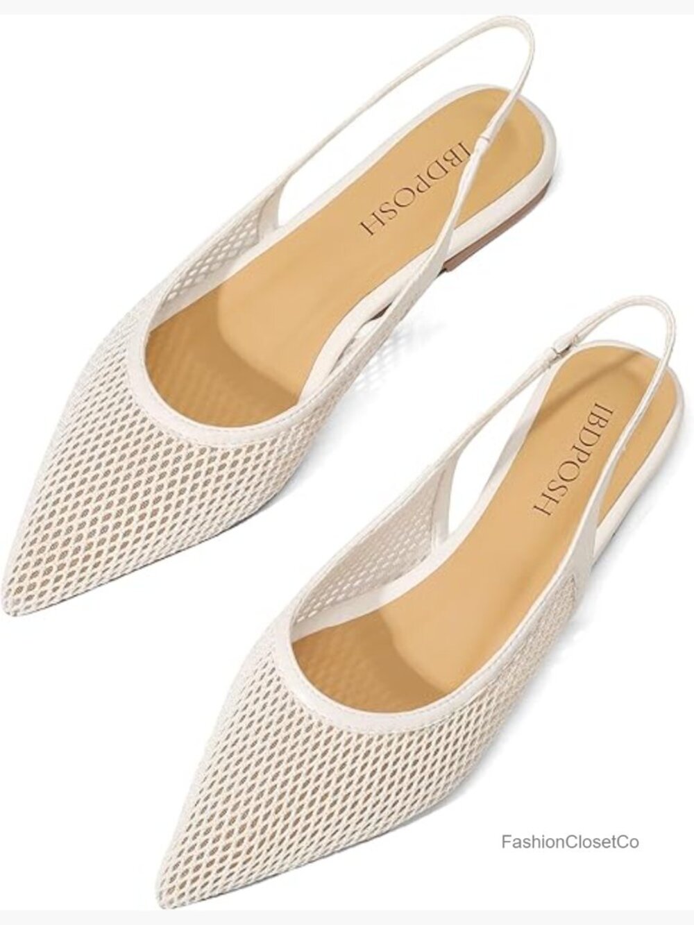 Slingback Flats for Women Pointed Toe Mesh Breathable Party Shoes Elegant - Picture 1 of 6